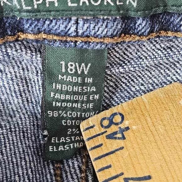 LRL Lauren Jeans Co Ralph Lauren 18W Women’s Plus denim straight leg jeans dark - Picture 6 of 10